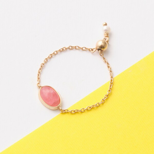 ジュピター（JUPITER）/【K10】天然石チェーンリング／インカローズ