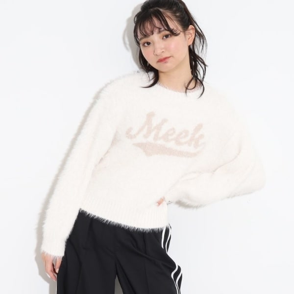 ピンクラテ（PINK−latte）/ロゴジャカードロングシャギーニットの通販