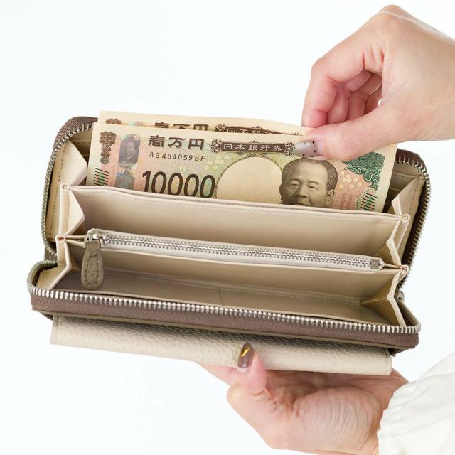 バルコス（BARCOS）/BARCOS シュリンクレザーバイカラーロング 