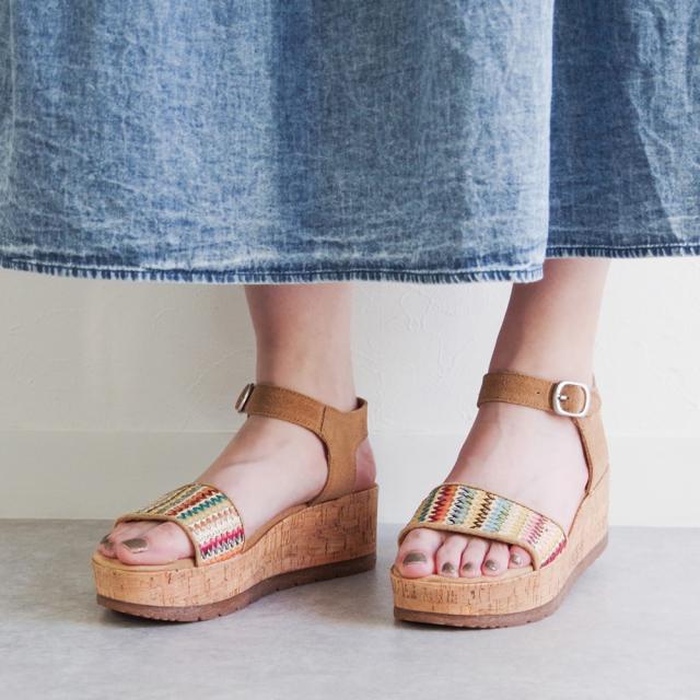 ミネトンカ（MINNETONKA）/アンクルストラップ サンダル ウェッジ