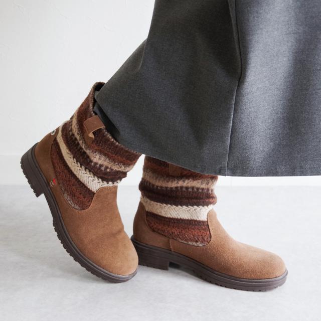 ミネトンカ（MINNETONKA）/ニット×スエードショートブーツ JOLI