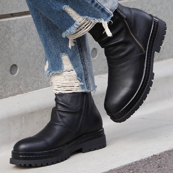 シュークローゼットセレクト（SHOE CLOSET SELECT）/BUENO （ブエノ） / サイドジップ ドレープブーツ T3800 厚底アンクルブーツ