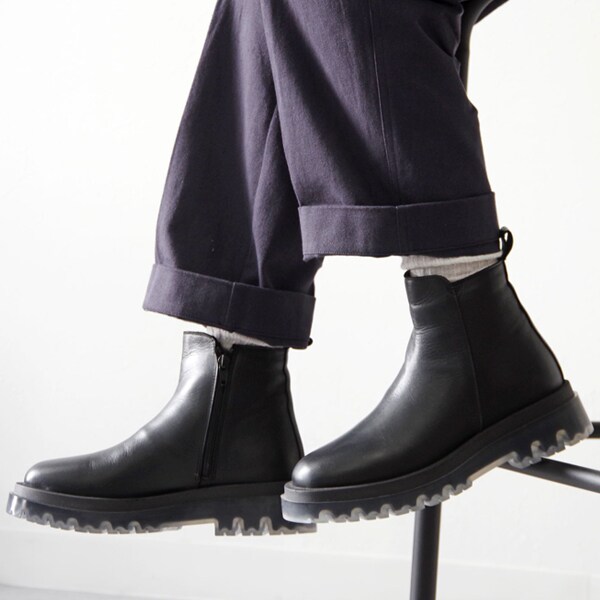 シュークローゼットセレクト（SHOE CLOSET SELECT）/BUENO （ブエノ） / レザー サイドジップブーツ ボリュームソールブーツ V1514