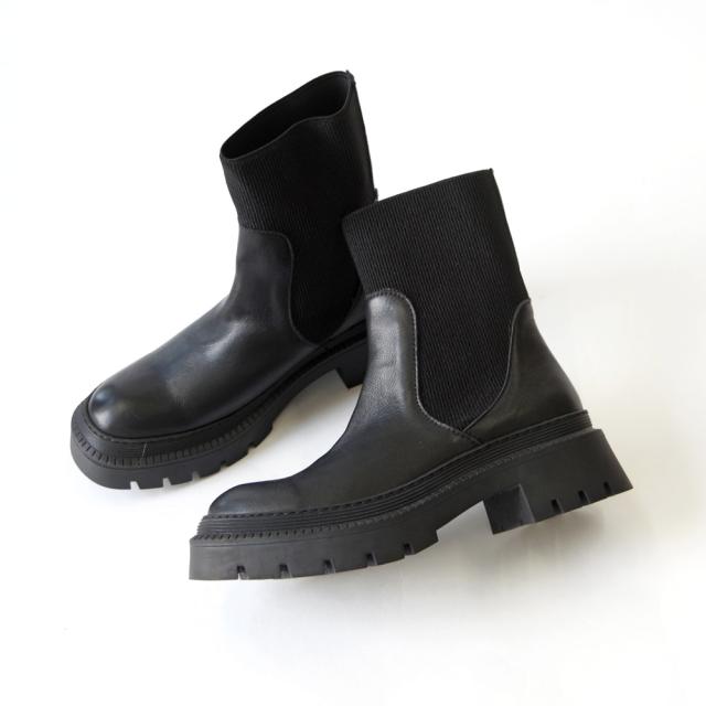 シュークローゼットセレクト（SHOE CLOSET SELECT）/BUENO （ブエノ） / リブニット厚底ブーツ D3300 ボリュームソール