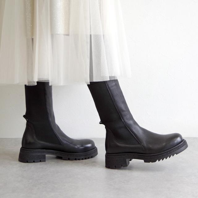 シュークローゼットセレクト（SHOE CLOSET SELECT）/BUENO （ブエノ） / 本革 バックゴア ミドルブーツ【F2401】サイドゴアブーツ