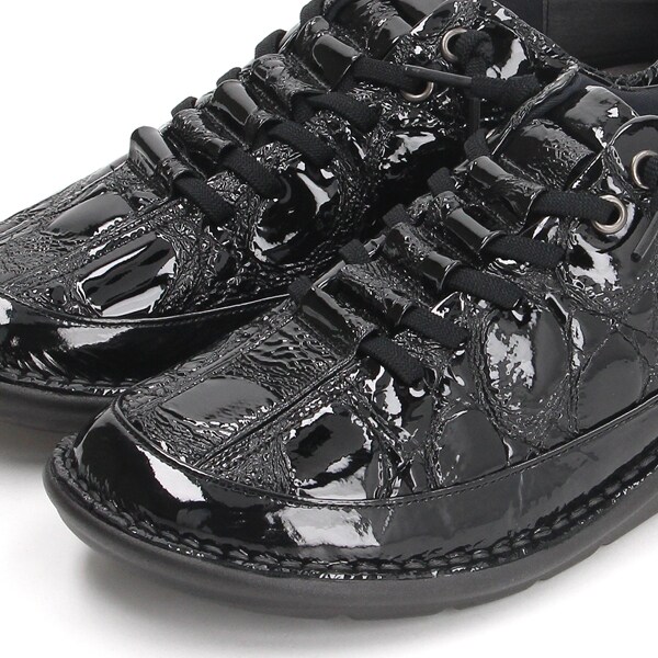 モネ（Monet）/【881404】クロコ型押し エナメル レースアップシューズ