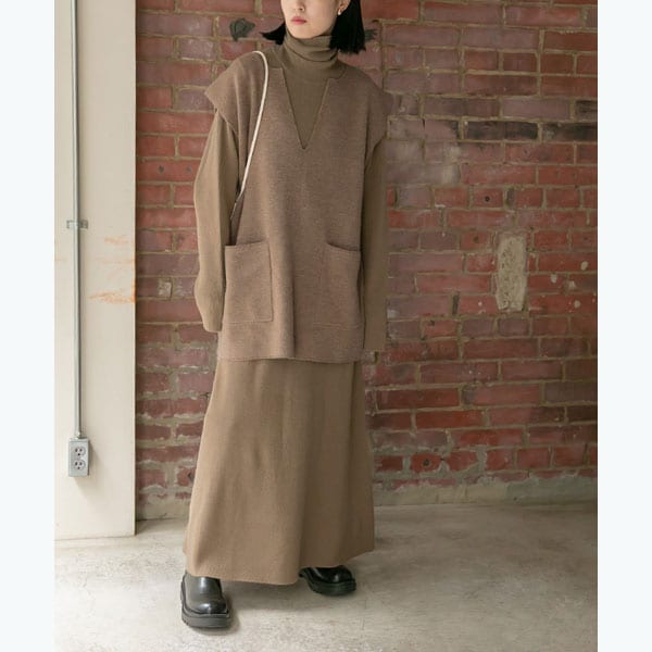 ティティベイト/レイヤードニットワンピース