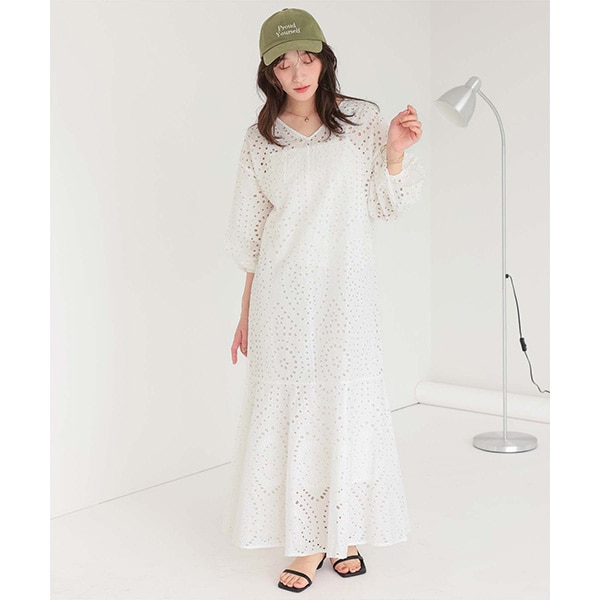 ティティベイト（titivate）/前後2way長袖コットンレースワンピース