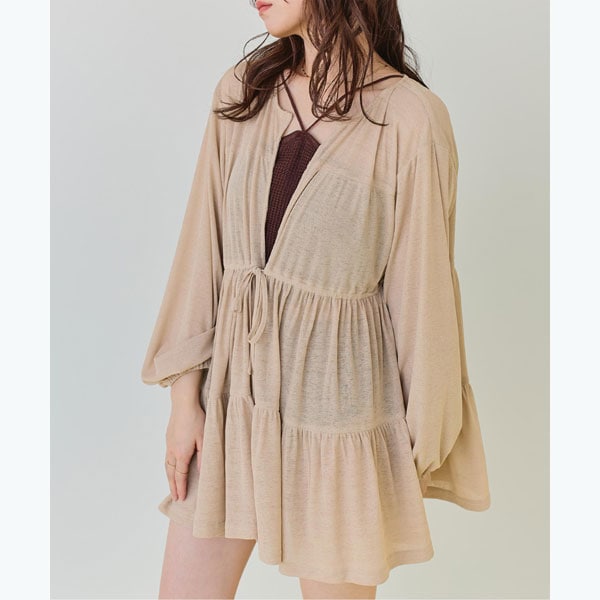 ティティベイト（titivate）/【SEA DRESS】ティアードロングカーディガン/ラッシュガード