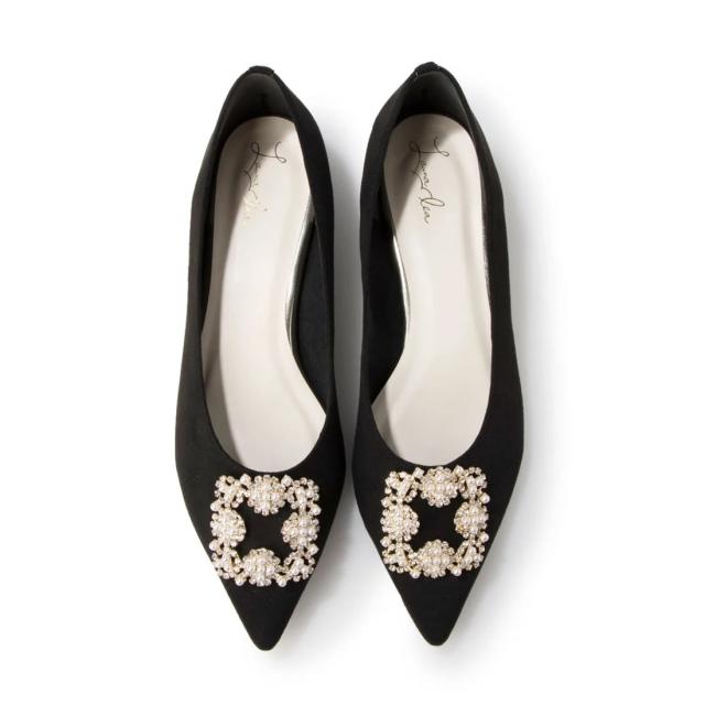 ラウナレア（Launa lea）/【25秋冬新色】【お呼ばれ・結婚式にもおすすめ】ビジューフラットパンプス(0483，0483A)