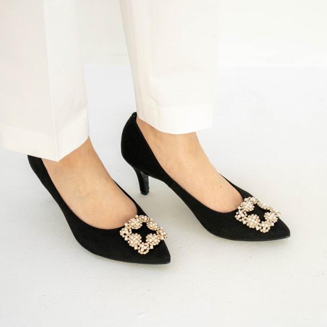 ラウナレア（Launa lea）/【25秋冬新色】【お呼ばれ・結婚式にも】ビジューポインテッドトゥパンプス(0484，0484A) ラウナレア（Launa lea）/【25秋冬新色】【お呼ばれ・結婚式にも