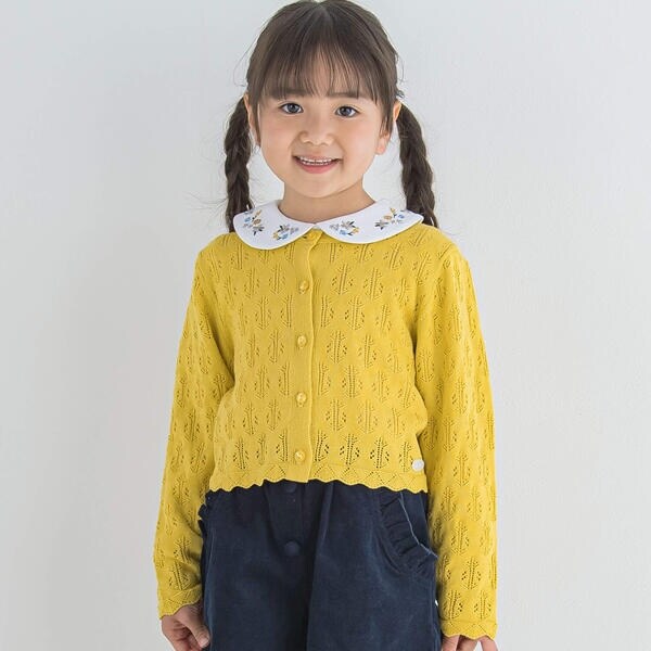 ベベ（BeBe）/透かし編みニットカーディガン(80~150cm)