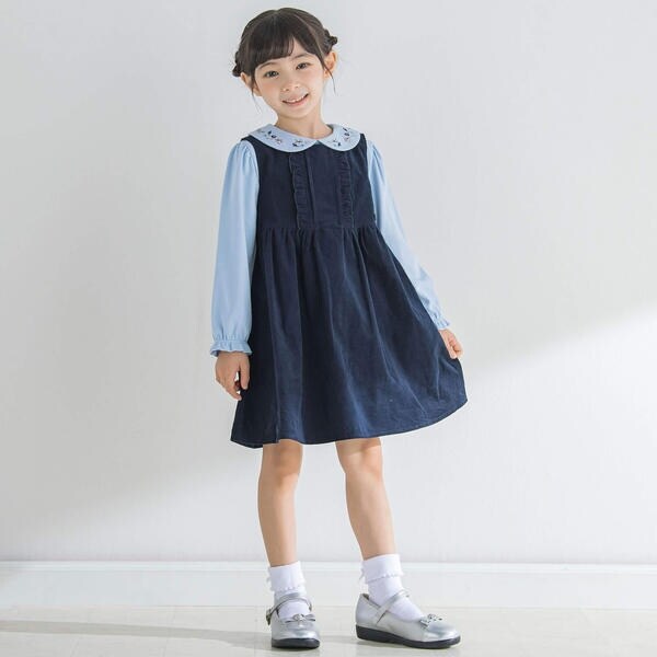 ベベ（BeBe）/【お揃い】シャツコールジャンパースカート(90~150cm)_3