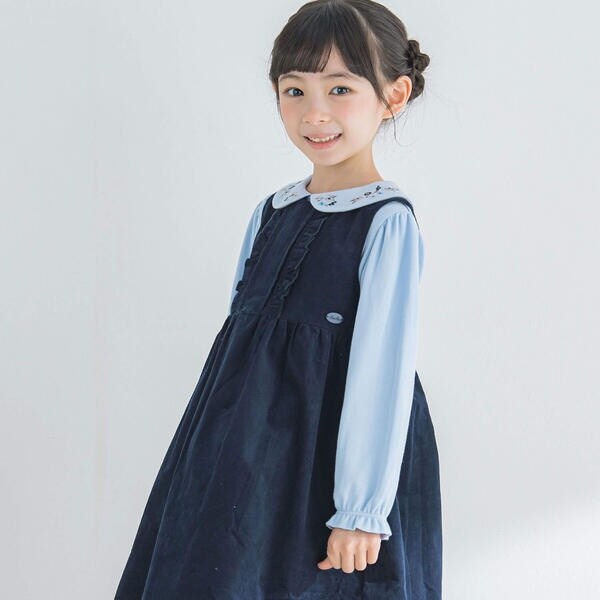 ベベ（BeBe）/【お揃い】シャツコールジャンパースカート(90~150cm)_4