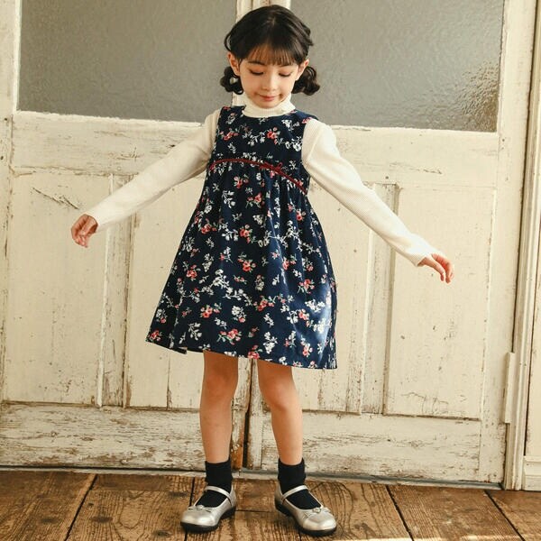 ベベ（BeBe）/【日本製】【お揃い】カバリエレ・アズーロシャツコールワンピース(80〜150cm)_2