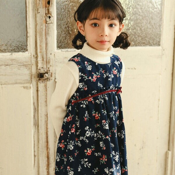 ベベ（BeBe）/【日本製】【お揃い】カバリエレ・アズーロシャツコールワンピース(80〜150cm)_3