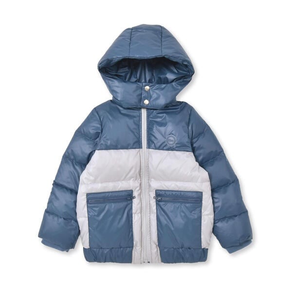ベベ（BeBe）/【撥水加工】シャイニータフタバイカラーフード付きダウンコート(100~160cm)_9