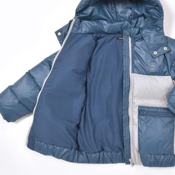 ベベ（BeBe）/【撥水加工】シャイニータフタバイカラーフード付きダウンコート(100~160cm)_14