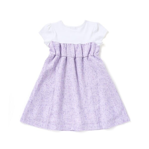 ベベ（BeBe）/ネップツイードドッキング半袖ワンピース(90~150cm)_9