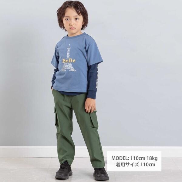 ベベ（BeBe）/ストレッチツイルカーゴロングパンツ(90~150cm)_2