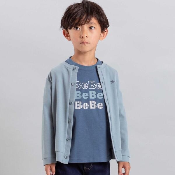 ベベ（BeBe）/カノコ長袖カーディガン+ロゴプリント半袖Tシャツセット(90~150cm)