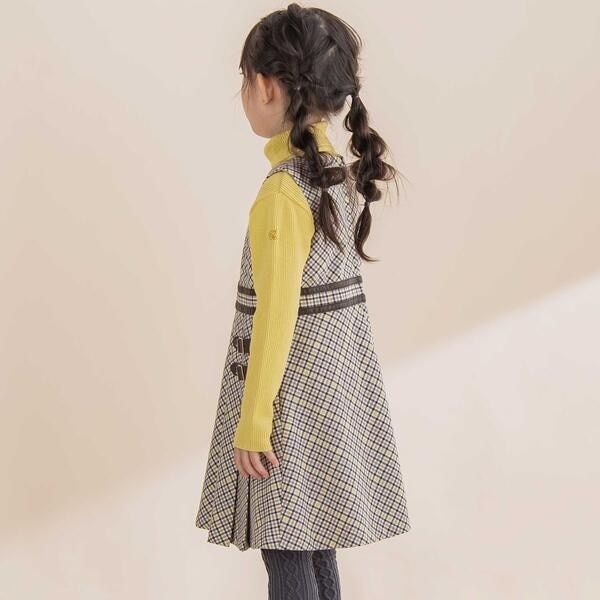 ベベ（BeBe）/【お揃い】TRチェックパイピングベルトジャンパースカート(100~150cm)_2