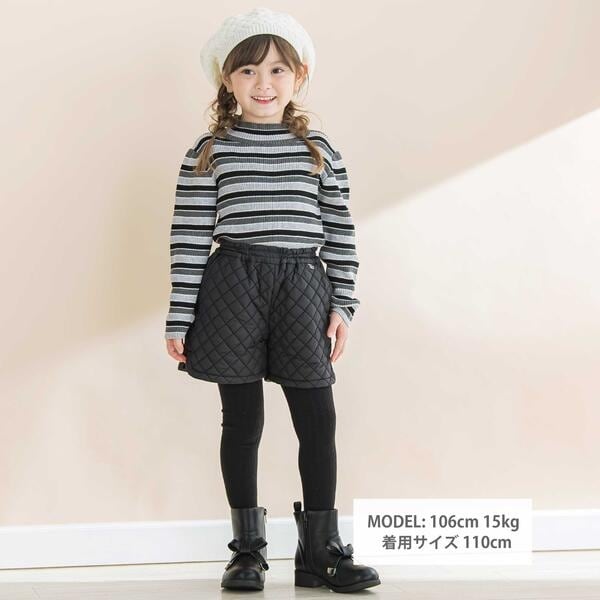 ベベ（BeBe）/タフタキルティングサイドカットショートパンツ(90~150cm)_2