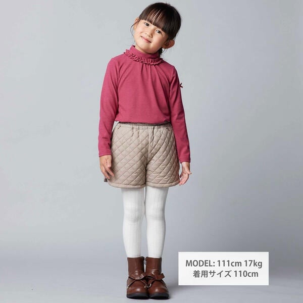 ベベ（BeBe）/タフタキルティングサイドカットショートパンツ(90~150cm)_4