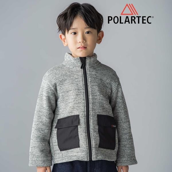 ベベ（BeBe）/【POLARTEC(ポーラテック)】アウトポケットメランジジップブルゾン(100~150cm)