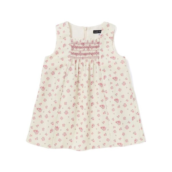 ベベ（BeBe）/【お揃い】小花柄シャツコールスモック刺しゅうジャンパースカート(80~100cm)_1