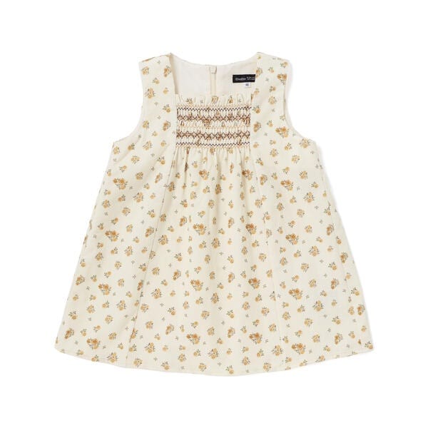 ベベ（BeBe）/【お揃い】小花柄シャツコールスモック刺しゅうジャンパースカート(80~100cm)
