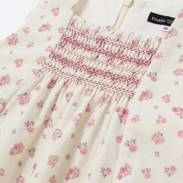 ベベ（BeBe）/【お揃い】小花柄シャツコールスモック刺しゅうジャンパースカート(80~100cm)_7