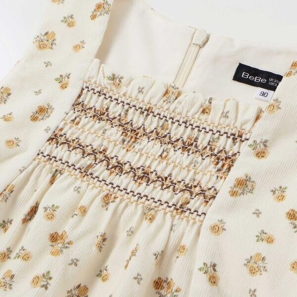 ベベ（BeBe）/【お揃い】小花柄シャツコールスモック刺しゅうジャンパースカート(80~100cm)_11