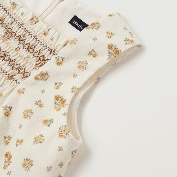 ベベ（BeBe）/【お揃い】小花柄シャツコールスモック刺しゅうジャンパースカート(80~100cm)_13