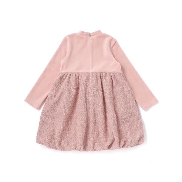 ベベ（BeBe）/ベロア×ファンシーヤーン切り替えハイネックバルーンワンピース(90~140cm)_9