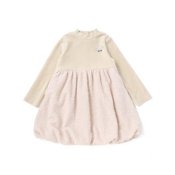 ベベ（BeBe）/ベロア×ファンシーヤーン切り替えハイネックバルーンワンピース(90~140cm)_11