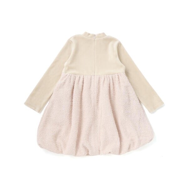 ベベ（BeBe）/ベロア×ファンシーヤーン切り替えハイネックバルーンワンピース(90~140cm)_12
