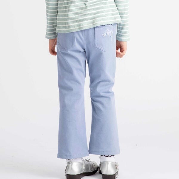 ベベ（BeBe）/ストレッチツイルリボン刺しゅうフレアロングパンツ(90~160cm)