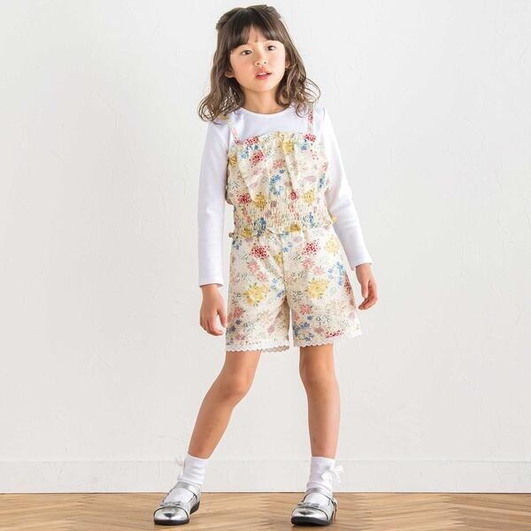 ベベ（BeBe）/【お揃い】リップルマルシェフラワーショートパンツ(90~150cm)_3