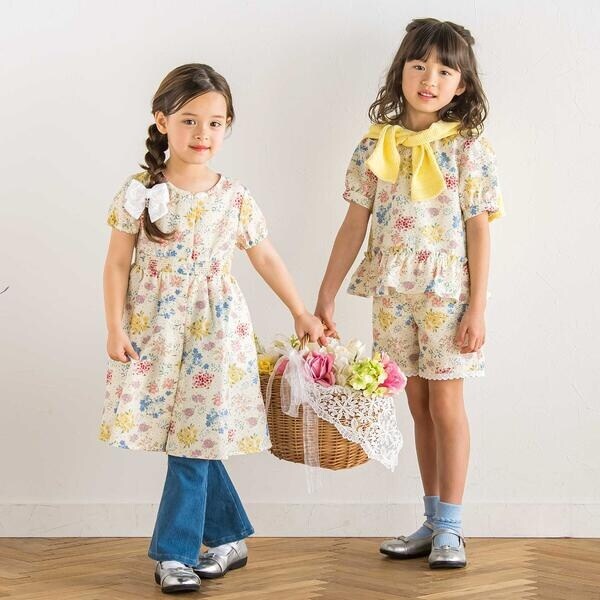 ベベ（BeBe）/【お揃い】リップルマルシェフラワーショートパンツ(90~150cm)_5