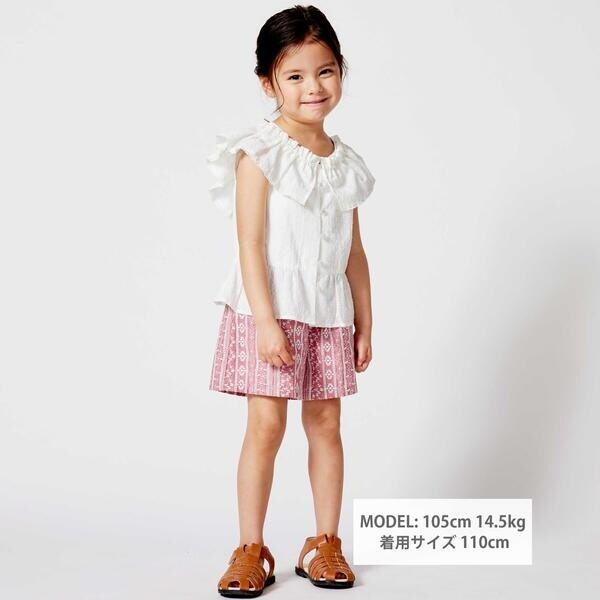 ベベ（BeBe）/2wayオフショルフリルカラーノースリーブペプラムブラウス(100~160cm)_6