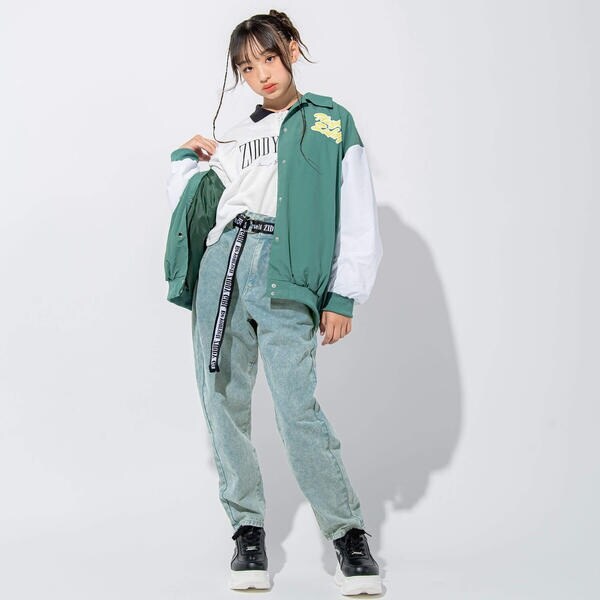 ジディ（ZIDDY）/【 ニコ☆プチ 掲載 】襟付きショート丈ロゴTシャツ