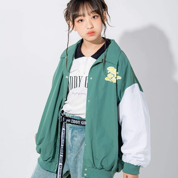 ジディ（ZIDDY）/【 ニコ☆プチ 掲載 】襟付きショート丈ロゴTシャツ