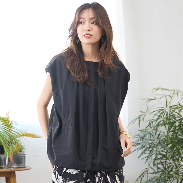 トップス ベスト ジレ ウールカシミヤ ミラノリブ 圧縮
