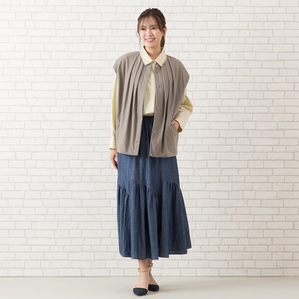 ピサーノ（PISANO）/【手洗いOK・接触冷感・撥水・花粉防止】襟タック＆袖バルーンジレ_2
