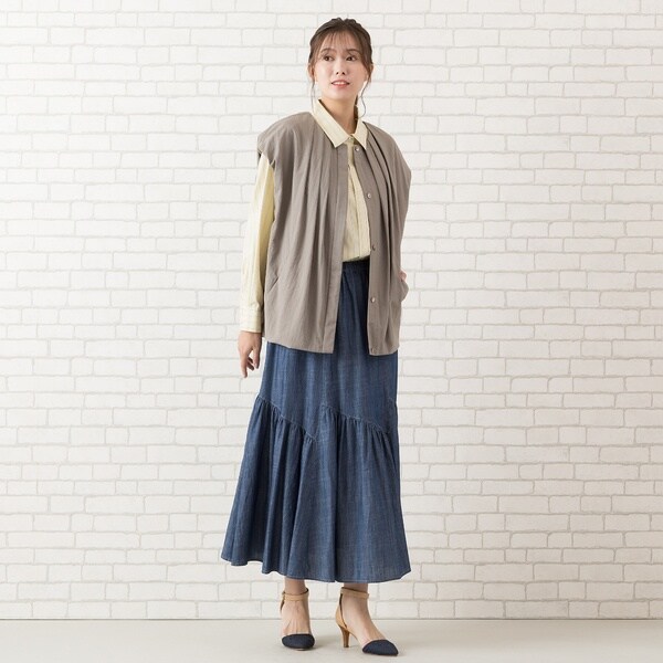 ピサーノ（PISANO）/【手洗いOK・接触冷感・撥水・花粉防止】襟タック＆袖バルーンジレ_3
