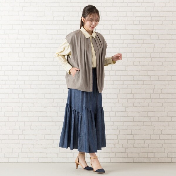 ピサーノ（PISANO）/【手洗いOK・接触冷感・撥水・花粉防止】襟タック＆袖バルーンジレ_4