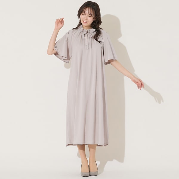 ピサーノ（PISANO）/【手洗いOK】フレアスリーブ・襟ギャザーワンピース