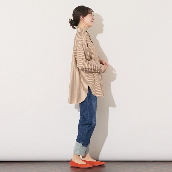 ピサーノ（PISANO）/【綿100％・手洗いOK】デザインスリーブストライプ