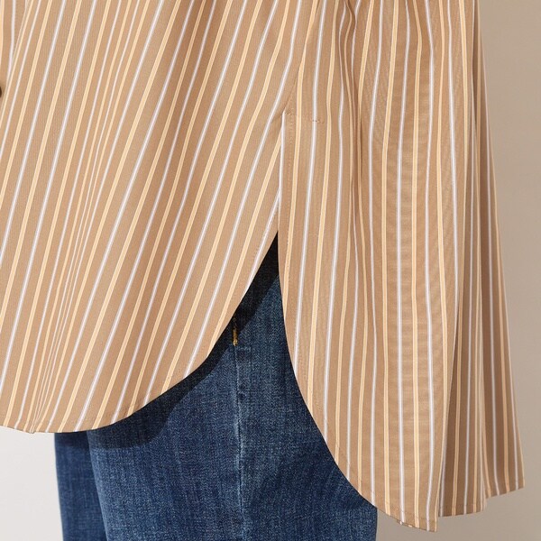 ピサーノ（PISANO）/【綿100％・手洗いOK】デザインスリーブストライプ